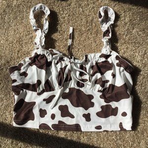 Cow Print Crop Top